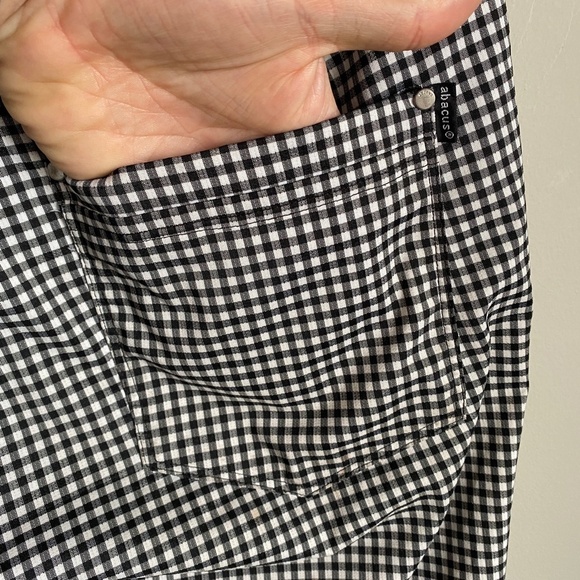 Abacus Women's Black + White Checkerboard Stretchy Golf Pants Size 8 - Picture 6 of 16